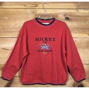 Vintage Mickey Mouse & Co Best Mouse Brand Sweatshirt Mens Size L Elbow Patch